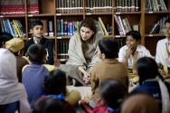 Shazia Atta Mari at governement School for a storytelling session #AlifAilan 1
